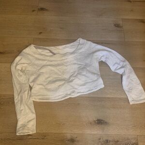 lululemon athletica Off-White Scoop Neck Cropped Sweater